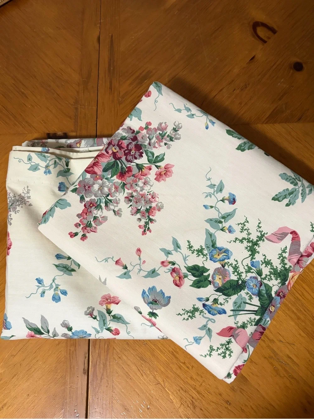 Heavyweight Cotton Floral Curtains, Pair, Like New